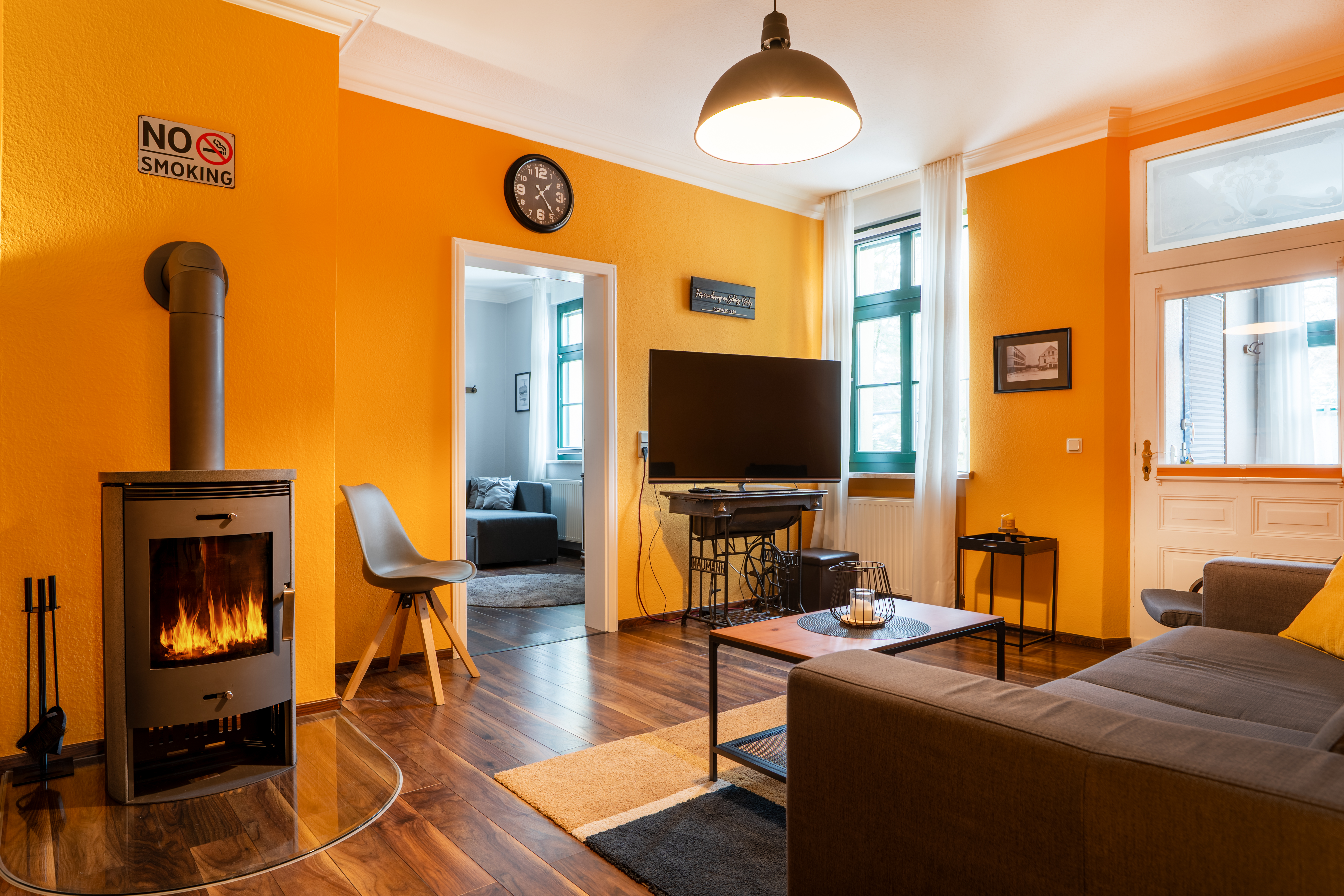 Wohnzimmer der Ferienwohnung am Schloss Barby / Elbe